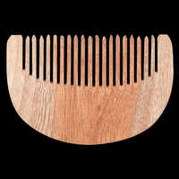 D Shape Neem Wooden Comb - Solid Neem Wood, 6 Inches | Unisex Design, Suitable For All Hair Types, Elegant Brown Color