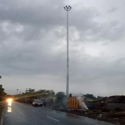 Led Street Light Pole - Metal 20 Meter Length Silver Color | Energy Efficient 220-240 Volt Rated Power Ideal for Outdoor Illumination