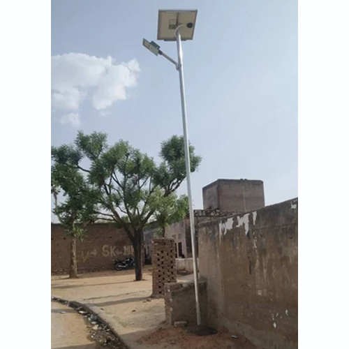 Silver Solar Street Light Pole