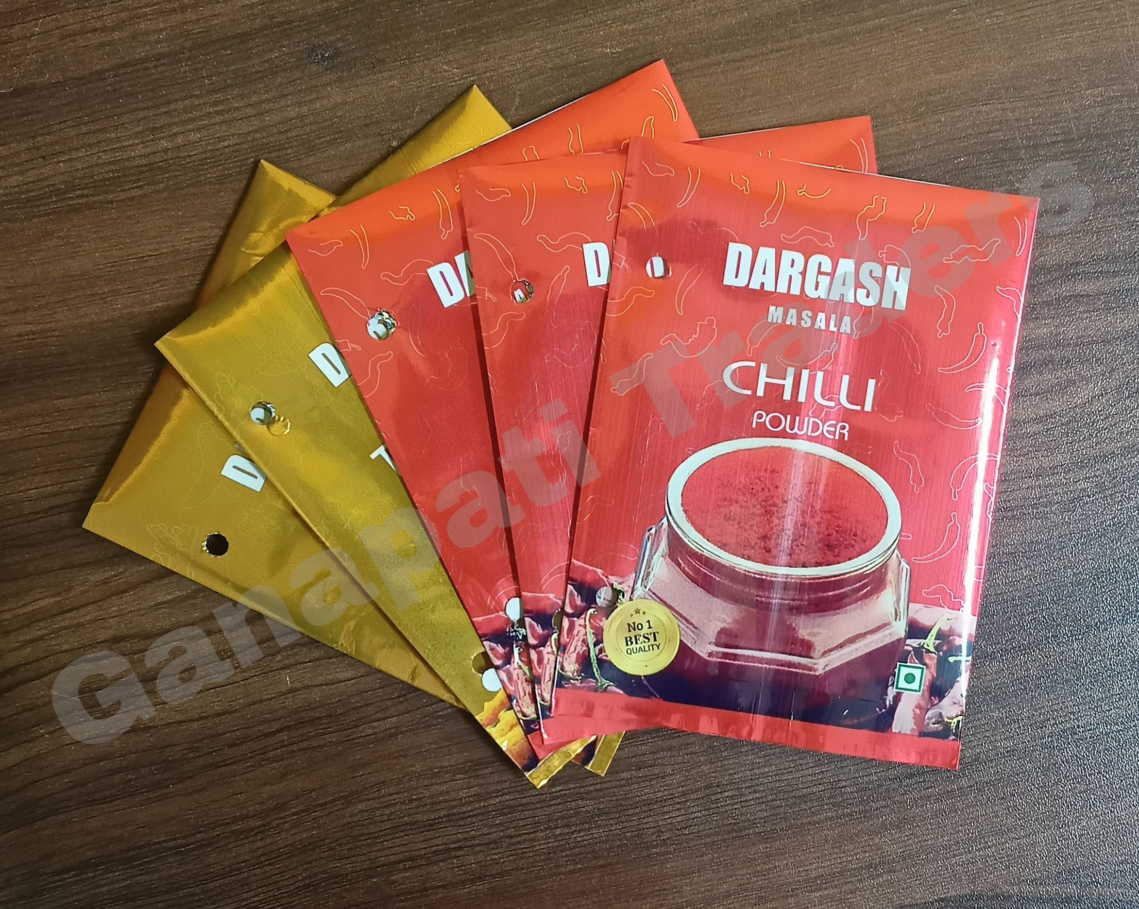 Printed Glossy Spices Packing Pouches