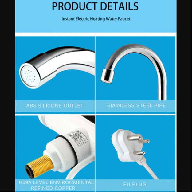 STAINLESS STEEL LED DIGITAL DISPLAY INSTANT HEATING ELECTRIC WATER HEATER FAUCET TAP GEYSER