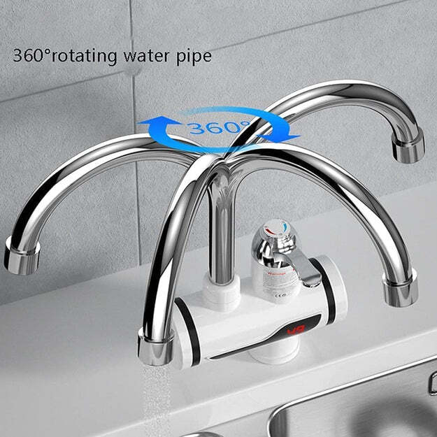 STAINLESS STEEL LED DIGITAL DISPLAY INSTANT HEATING ELECTRIC WATER HEATER FAUCET TAP GEYSER
