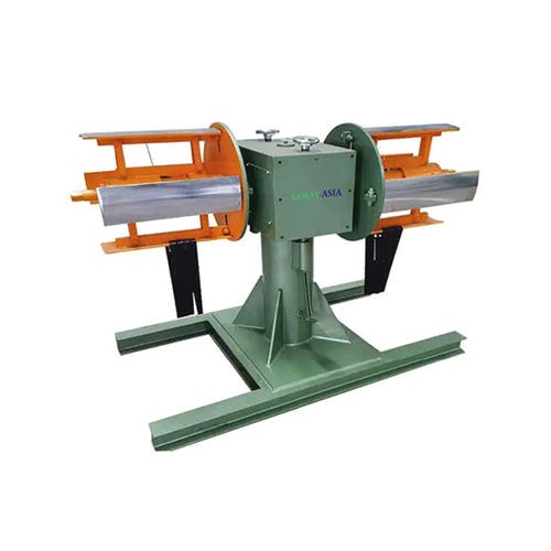 Green-Yellow Ms Twin Side Double Head Decoiler Machine