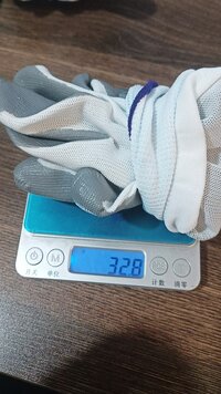Grey white nitrile hand gloves