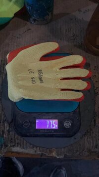 Latex coated hand gloves