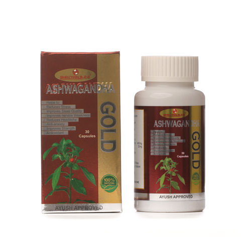 Ashwagandha Gold Help To Reduces Stress Improve Sleep Quality Capsules Age Group: For Adults