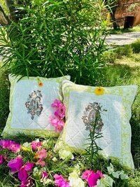 Cotton Hand block printed TNT Cushion Cover