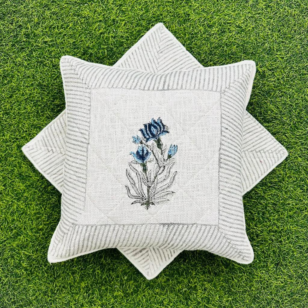 Cotton Hand block printed TNT Cushion Cover