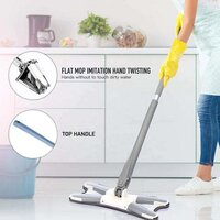 ADJUSTABLE LONG HANDLE 360 DEGREE FLAT HAND MOP
