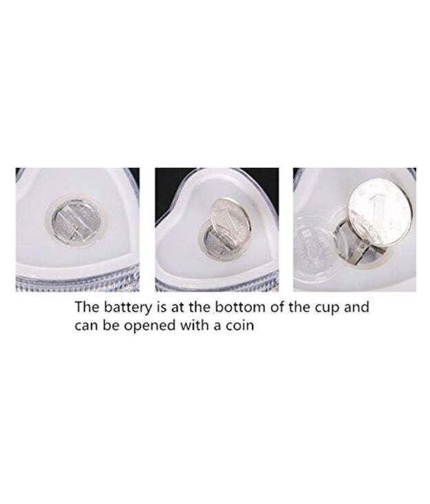 HEART SHAPE ACTIVATED BLINKING LED GLASS CUP