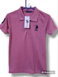 Us Polo T-shirts - Cotton Material, Medium Size, Pink Color | Unisex Short Sleeve With Classic Polo Collar, Solid Pattern For Versatile Wear