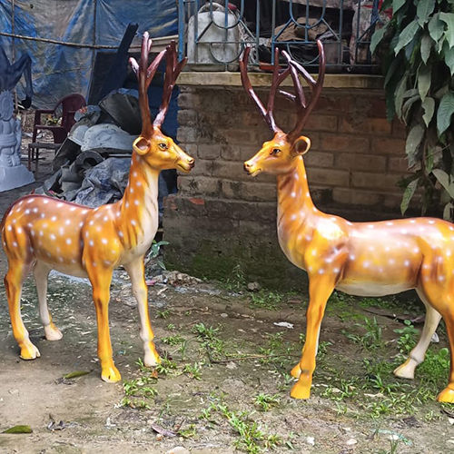 Yellow Frp Deer Statue