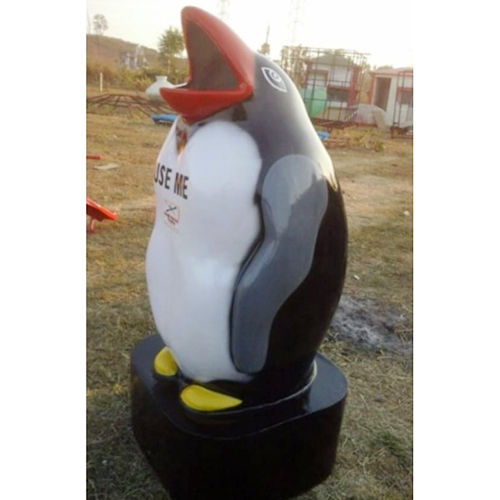 Penguin Shaped Fiber Dustbin Application: Public Place