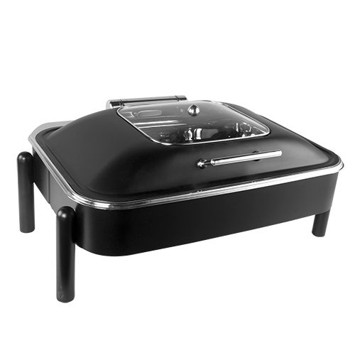 KTM3187 10 ltrs Black Glass Lid Chafing Dish