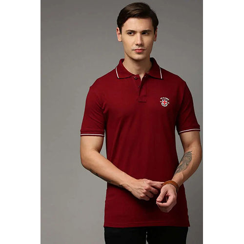 Red Embroidery Polo Shirt