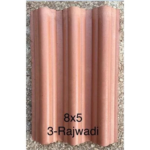 Cream 8 X 5 Inch Rajwadi Clay Roof Tile