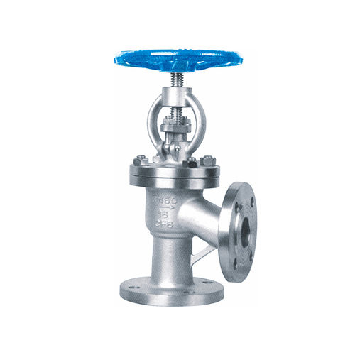 Angle Type Globe Valve Manufacturer In Kheda - Color: Blue & Silver