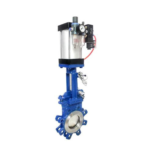 Blue-Silver Pneumatically Cylinder Operated Gate Valve