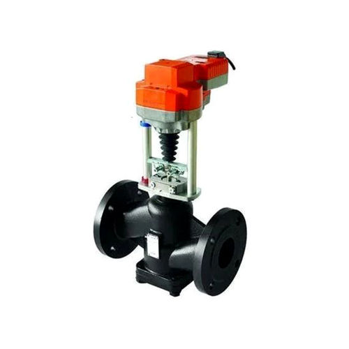 Black-Orange Motorized Globe Valve