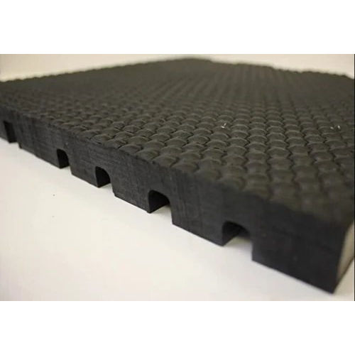 Cow Rubber Mat - Color: Black And Grey