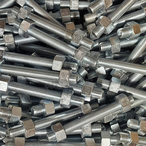 Zinc Plated B72H Stud With 2 Nuts