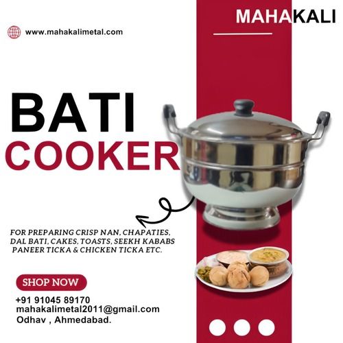 Stainless Steel Bati Cooker - Color: Silver