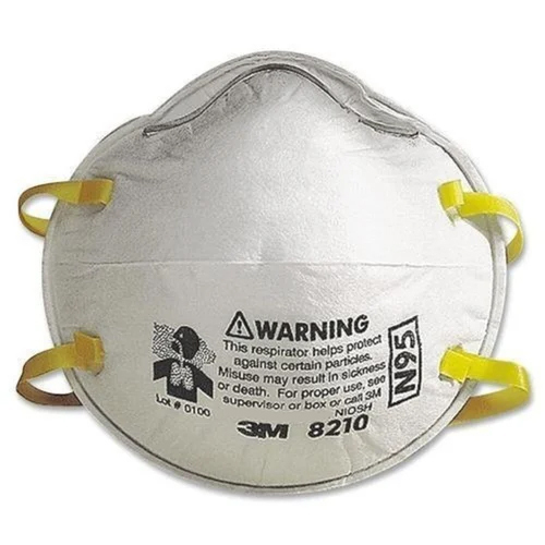 3 M 8210 Face Mask - White, Free Size | Ideal for Coronavirus Protection, Good Quality Storage in Dry Place