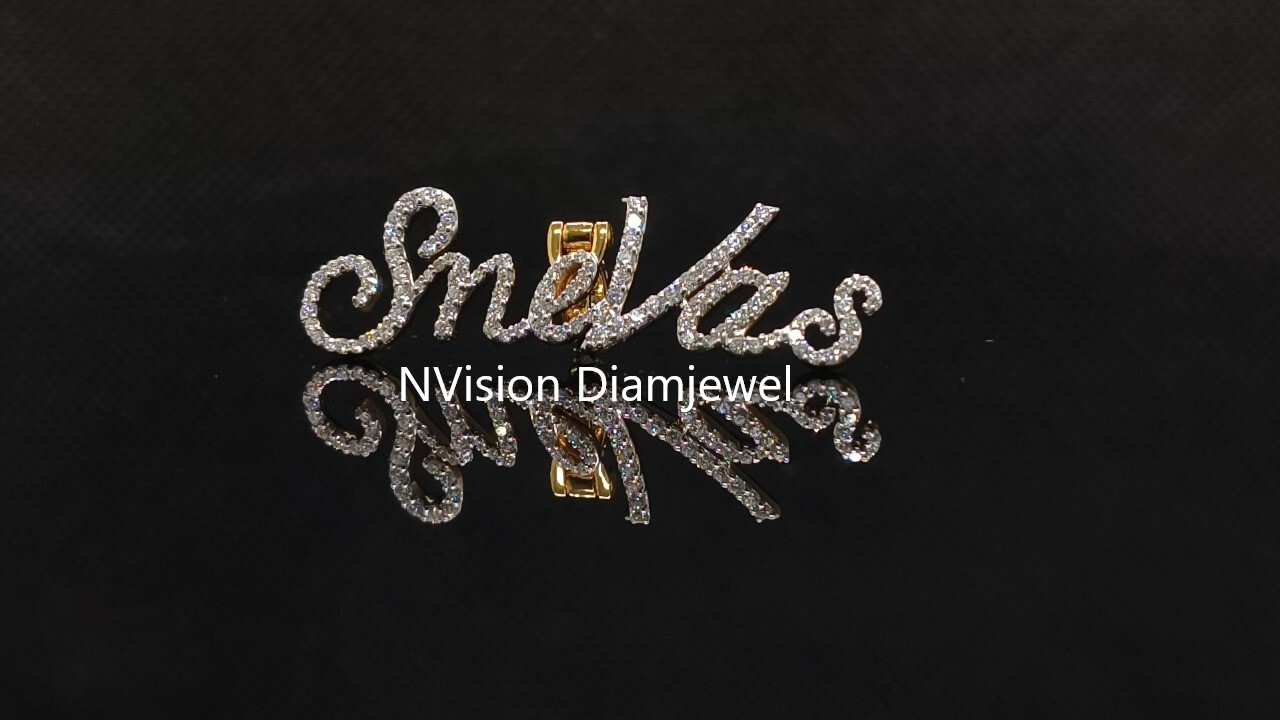 Natural Diamonds Couple Name Pendants