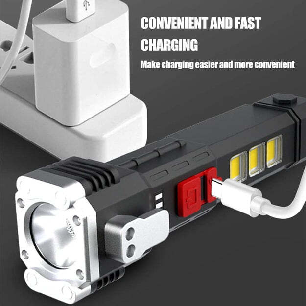 PORTABLE 3W RECHARGEABLE TORCH LED FLASHLIGHT LONG DISTANCE BEAM RANGE