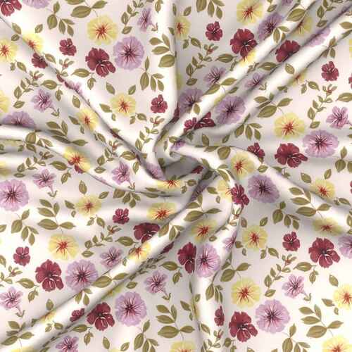 Satin Digital Floral Printed Fabrics