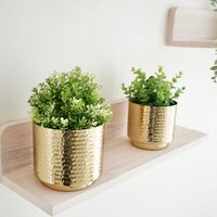 golden mini table top planter