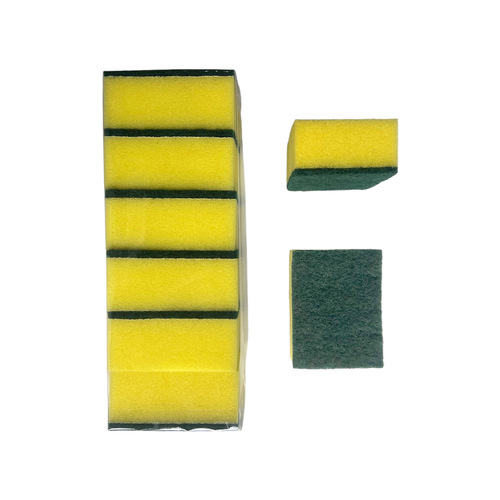 2 IN 1 SPONGE PAD - Polyester, 5MM+30MM 3x4 Size | Hygienic, Optimum Softness, Green & Yellow