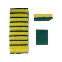 2 In 1 Sponge Pad - Polyester Material, 3x4 Feet Size | Hygienic, Green And Yellow, Optimum Softness For Hands