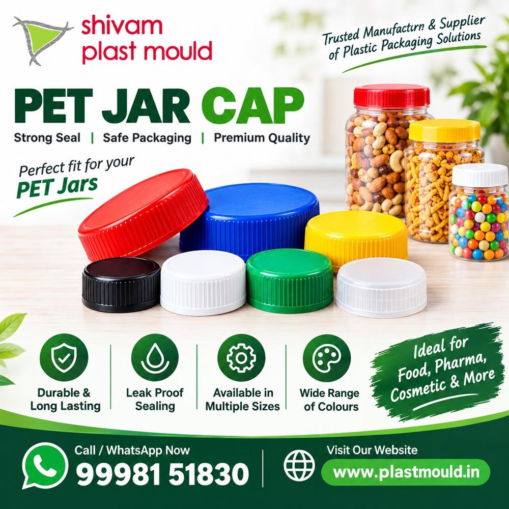 All Type of Pet Jar Caps & Lids - PET Plastic, Round Shape, All Colors | Pressure Resistant, Seamless Completion, Tight Sealing
