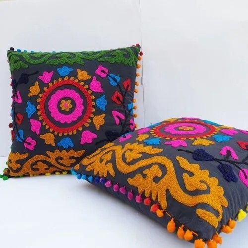 Suzani Embroidered Cushion Cover