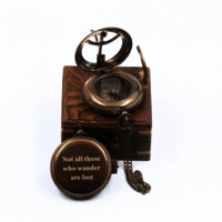 To My Son Compass Personalized Sundial Compass With Leather Case