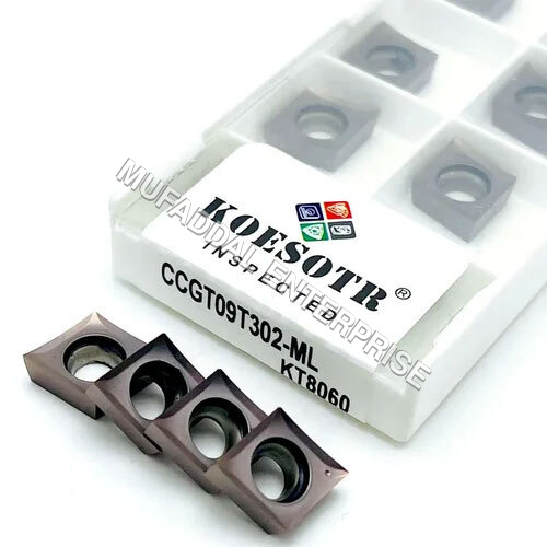 CCGT 03 And 04 Carbide Cermet Insert - 5mm Thickness, Silver Color | Polished Coating, Suitable for CNC Machine, Box of 10 Pieces