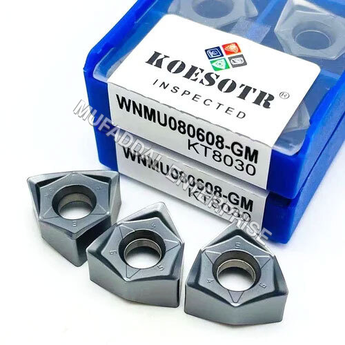 WNEU 080608 Carbide Milling Insert Kyocera - Material: Carbide Size: 10mm Thickness Color: Silver Coating: Polished | Ideal for CNC Machines Box of 10 Pieces