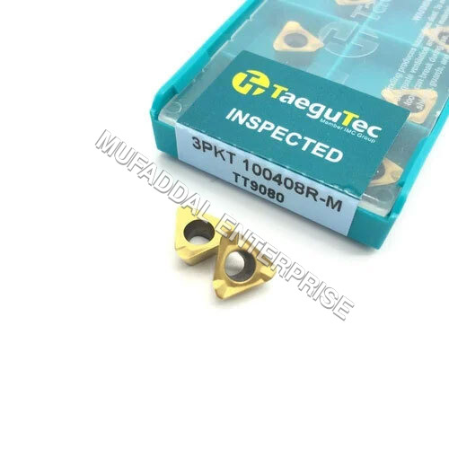 Wcmx 05 Taegutec Carbide Insert - Triangle Shape, Golden Color, 4mm Thickness, Polished Coating | Suitable For Cnc Machines, Various Sizes Available