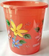 Marina Waste Paper Bin Printed - Plastic Material, Orange Color | High-grade Design With Customizable Options For Household Use
