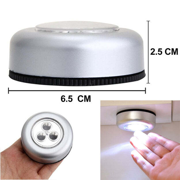 Premium 3 LED CORDLESS STICK TAP WARDROBE TOUCH LIGHT LAMP