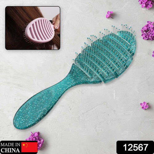 ANTI-STATIC SCALP MASSAGE HAIR BRUSH COMB FOR CURLY STRAIGHT HAIR