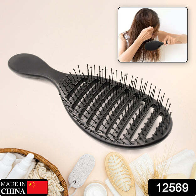 ANTI-STATIC SCALP MASSAGE HAIR BRUSH COMB FOR CURLY STRAIGHT HAIR