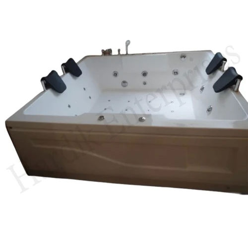 White Acrylic And Fiber Family Spa Tub