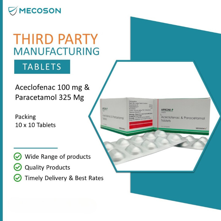 Aceclofenac Tablet - 100mg Film-Coated Tablets for Pain and Inflammation Relief | Indicated for Osteoarthritis, Rheumatoid Arthritis, and Ankylosing Spondylitis, Suitable for All Ages, Requires Doctor's Guidance