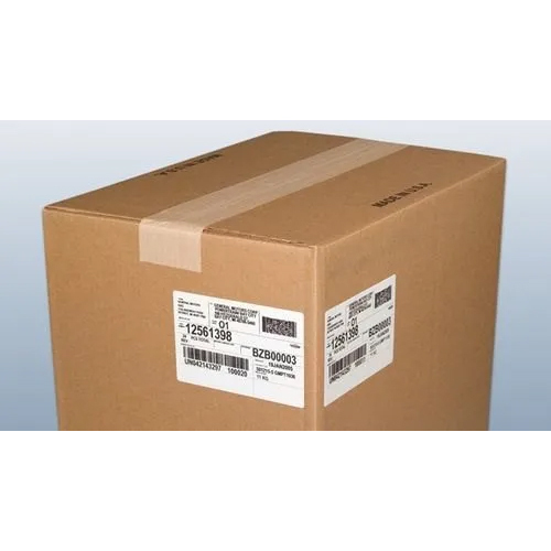 Carton Box Label Sticker - PET Material, 4 x 6 Inch Size, White Color, Rectangular Shape - Self-Adhesive, Heat Sensitive, Industrial Use