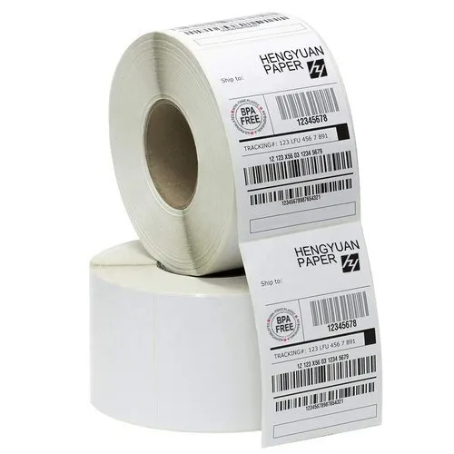 LS-2208 4X6 mm Direct Thermal Barcode Labels - Paper Material, Rectangular Shape, Durable Quality, White Color, Designed for Thermal Applications | Various Size Options