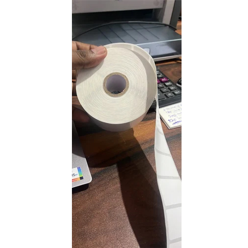 Direct Thermal Barcode Sticker - Paper, Rectangular Shape, White Color | Durable Adhesive Design, Various Size Options, Ideal for Industrial Applications