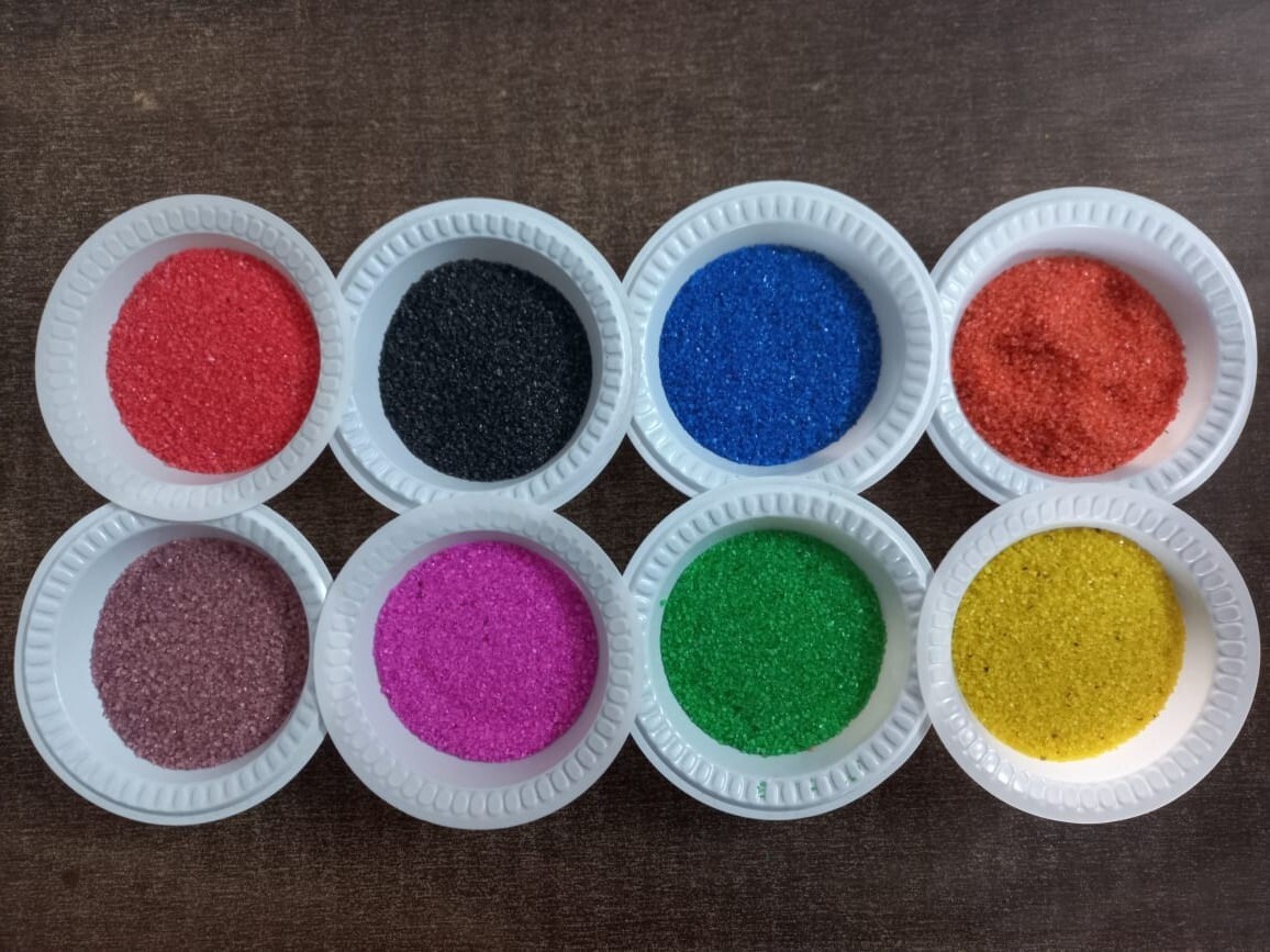 Pink colored silica quartz sand for sand blasting and garden decoration
