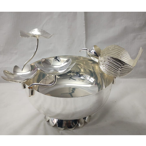 7x7 Brass Bird 2 Flower Bowl